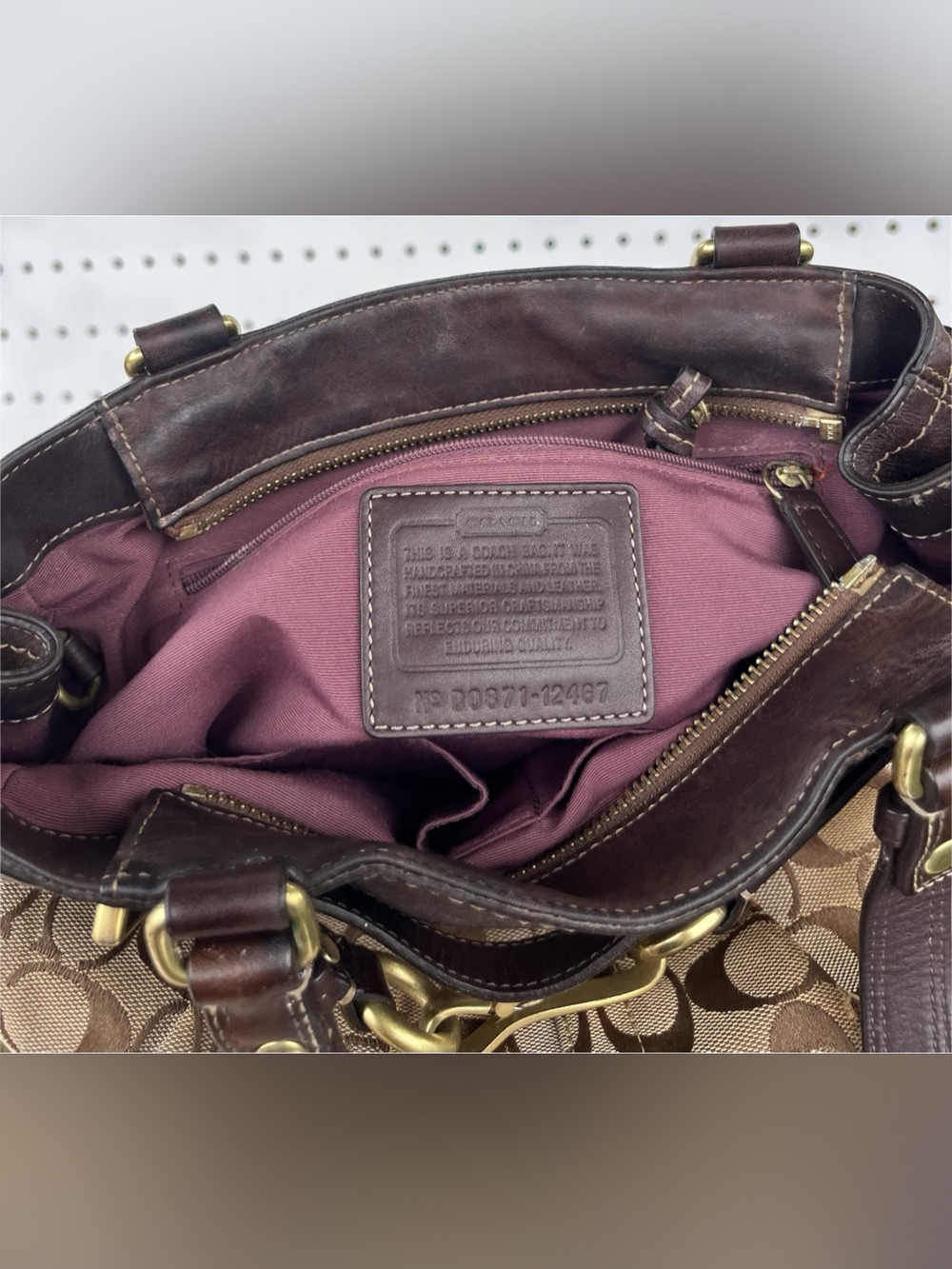 Coach Hamptons Signature Carryall Pleated Tote Bag #12467